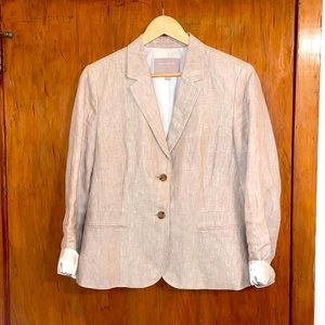 Banana Republic 100% Linen Blazer, Tan, Size 12